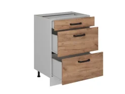 Vicco Küchenunterschrank R-Line Goldkraft 60 cm ohne Arbeitsplatte mit Weiß Korpus< Küchenschränke