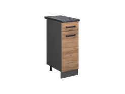 Pfannen<Vicco Küchenunterschrank R-Line Goldkraft /Anthrazit 30 cm AP Anthrazit mit Anthrazit Korpus
