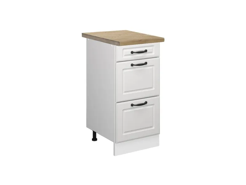 Online Vicco Küchenunterschrank R-Line Landhaus/ 40 cm mit Schubladen AP Eiche Weiß