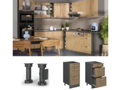 Online Vicco Küchenunterschrank R-Line Artisan-Eiche/Anthrazit 40 cm mit Schubladen ohne Arbeitsplatte Artisan Eiche