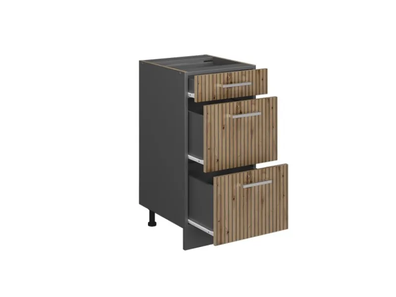 Online Vicco Küchenunterschrank R-Line Artisan-Eiche/Anthrazit 40 cm mit Schubladen ohne Arbeitsplatte Artisan Eiche