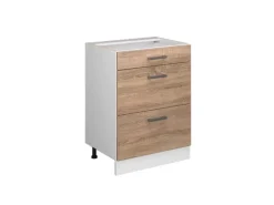 Vicco Küchenunterschrank R-Line Sonoma/Weiß 60 cm mit Schubladen ohne Arbeitsplatte< Küchenschränke
