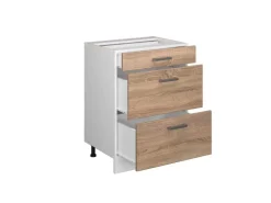 Vicco Küchenunterschrank R-Line Sonoma/Weiß 60 cm mit Schubladen ohne Arbeitsplatte< Küchenschränke