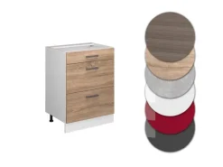 Vicco Küchenunterschrank R-Line Sonoma/Weiß 60 cm mit Schubladen ohne Arbeitsplatte< Küchenschränke