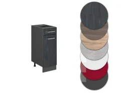 Hot Vicco Küchenunterschrank R-Line Schubladenschrank für die Küche Schwarz Beton 30 cm AP Anthrazit mit Anthrazit Korpus