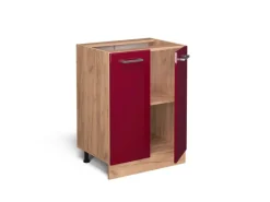 Kühlschränke<Vicco Küchenunterschrank R-Line Bordeaux Hochglanz/Goldkraft Eiche 60 cm AP Eiche