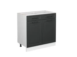 Küchenschränke<Vicco Küchenunterschrank R-Line Anthrazit Landhaus/Weiß 80 cm ohne Arbeitsplatte