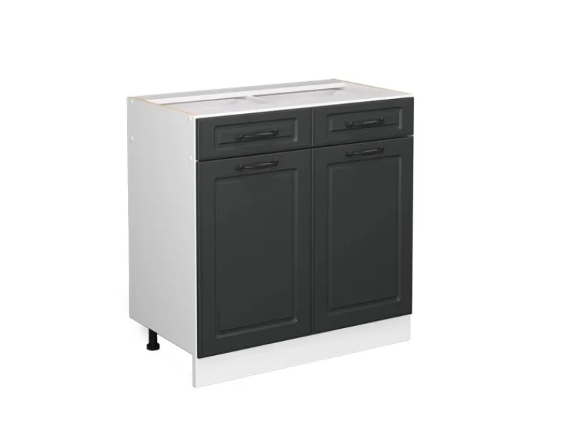 Küchenschränke<Vicco Küchenunterschrank R-Line Anthrazit Landhaus/Weiß 80 cm ohne Arbeitsplatte