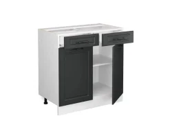 Küchenschränke<Vicco Küchenunterschrank R-Line Anthrazit Landhaus/Weiß 80 cm ohne Arbeitsplatte