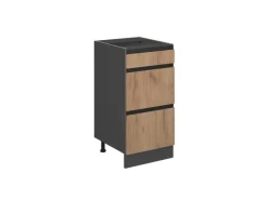Vicco Küchenunterschrank R-Line Goldkraft /Anthrazit 40 cm J-Shape mit Schubladen ohne Arbeitsplatte< Einbauküchen
