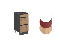 Vicco Küchenunterschrank R-Line Goldkraft /Anthrazit 40 cm J-Shape mit Schubladen ohne Arbeitsplatte< Einbauküchen