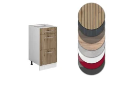 Vicco Küchenunterschrank R-Line Artisan-Eiche/Weiß 40 cm mit Schubladen AP Eiche< Einbauküchen