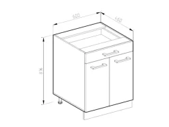 Küchenschränke<Vicco Küchenunterschrank R-Line Hochglanz/Weiß 60 cm mit Schublade AP
