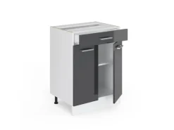 Küchenschränke<Vicco Küchenunterschrank R-Line Hochglanz/Weiß 60 cm mit Schublade AP
