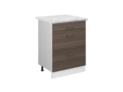 Vicco Küchenunterschrank R-Line Grau/Weiß 60 cm mit Schubladen AP Marmor< Küchenschränke