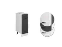Outlet Vicco Küchenunterschrank R-Line Anthrazit Landhaus/Weiß 30 cm ohne Arbeitsplatte Anthrazitgrau