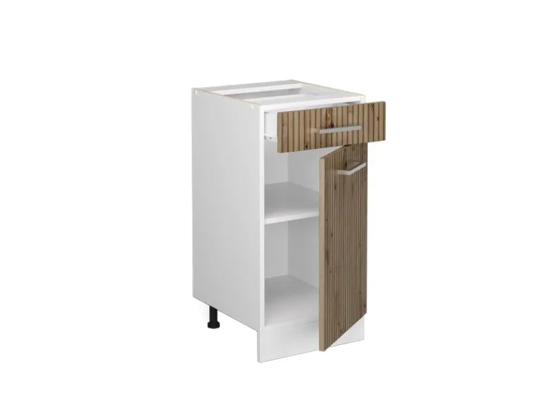 Pfannen<Vicco Küchenunterschrank R-Line Schubladenschrank für die Küche Artisan-Eiche/Weiß 40 cm AP Eiche