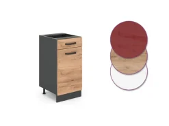 Küchenschränke<Vicco Küchenunterschrank R-Line Goldkraft /Anthrazit 40 cm ohne Arbeitsplatte