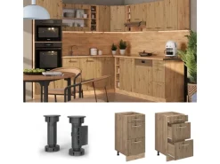 Vicco Küchenunterschrank R-Line Artisan-Eiche/Goldkraft Eiche 40 cm mit Schubladen ohne Arbeitsplatte< Einbauküchen