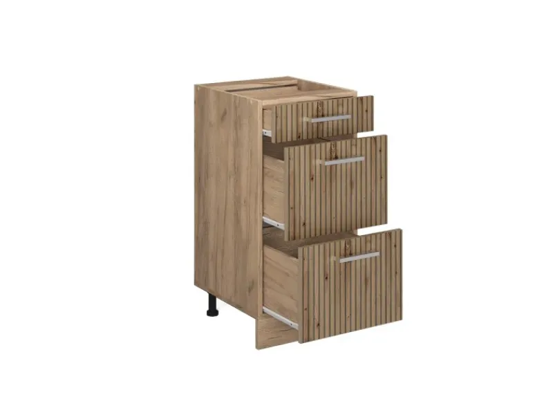 Vicco Küchenunterschrank R-Line Artisan-Eiche/Goldkraft Eiche 40 cm mit Schubladen ohne Arbeitsplatte< Einbauküchen