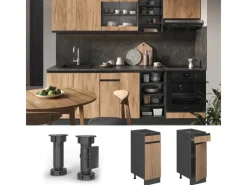 Vicco Küchenunterschrank R-Line Goldkraft /Anthrazit 30 cm J-Shape ohne Arbeitsplatte< Küchenschränke