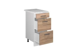 Vicco Küchenunterschrank R-Line Sonoma/Weiß 40 cm mit Schubladen AP Marmor< Küchenschränke