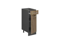 Pfannen<Vicco Küchenunterschrank R-Line Artisan-Eiche/Anthrazit 30 cm AP Marmor