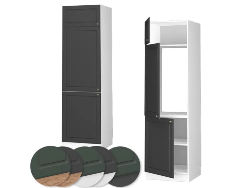 Outlet Vicco Kühlumbauschrank Fame-Line Hochschrank für die Küche -Gold/Weiß 60 cm Anthrazit
