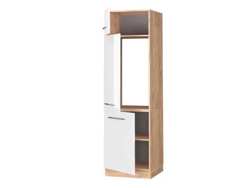 Kühlschränke<Vicco Kühlumbauschrank Fame-Line Hochglanz/Goldkraft Eiche 60 cm
