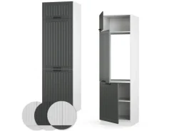 Vicco Kühlumbauschrank Fame-Line Hochschrank für die Küche Anthrazit/Weiß 60 cm Anthrazitgrau