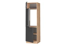 Vicco Kühlumbauschrank Fame-Line Hochglanz/Goldkraft Eiche 60 cm< Kühlschränke