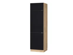 New Vicco Kühlumbauschrank Fame-Line Hochschrank für die Küche Gestreift 60 cm Schwarz