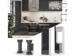 Vicco Kühlumbauschrank Fame-Line Hochschrank für die Küche Hochglanz/Weiß 60 cm< Kühlschränke