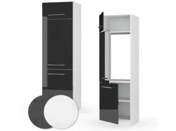 Vicco Kühlumbauschrank Fame-Line Hochschrank für die Küche Hochglanz/Weiß 60 cm< Kühlschränke