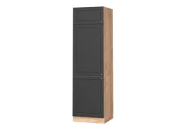 Vicco Kühlumbauschrank Fame-Line -Gold/Goldkraft Eiche 60 cm Anthrazit