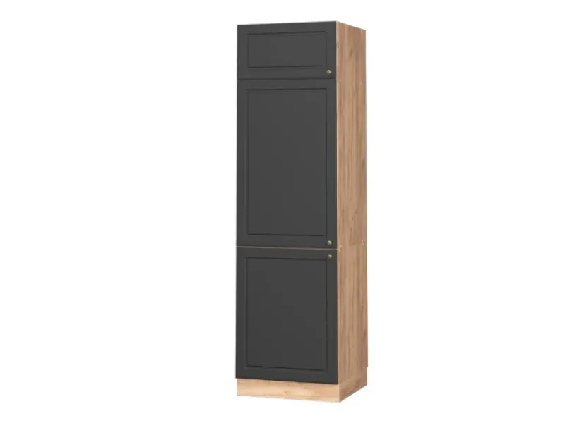 Vicco Kühlumbauschrank Fame-Line -Gold/Goldkraft Eiche 60 cm Anthrazit