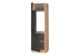 Vicco Kühlumbauschrank Fame-Line -Gold/Goldkraft Eiche 60 cm Anthrazit
