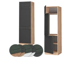 Vicco Kühlumbauschrank Fame-Line -Gold/Goldkraft Eiche 60 cm Anthrazit