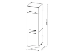 Vicco Kühlumbauschrank Fame-Line Hochschrank für die Küche Grün-Gold Landhaus/Anthrazit 60 cm< Kühlschränke