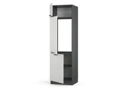 Discount Vicco Kühlumbauschrank Fame-Line Hochschrank für die Küche Landhaus/Anthrazit 60 cm Weiß