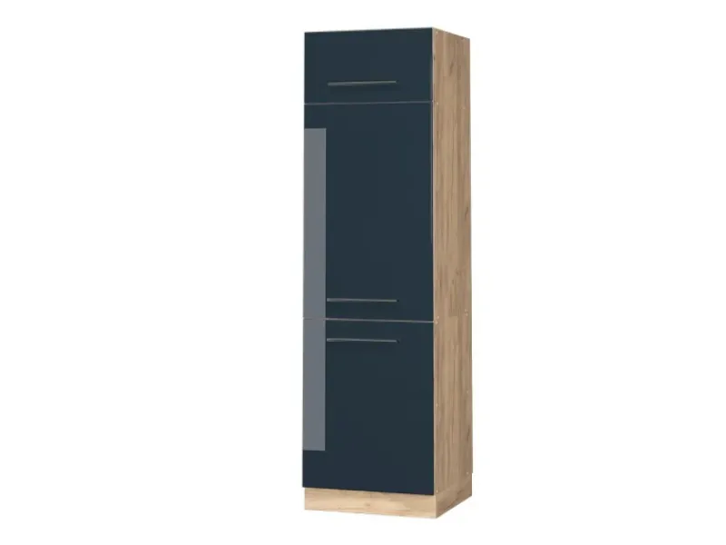 Vicco Kühlumbauschrank Fame-Line Hochglanz/Goldkraft Eiche 60 cm< Kühlschränke