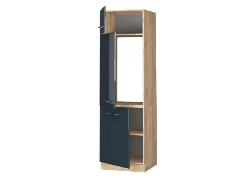 Vicco Kühlumbauschrank Fame-Line Hochglanz/Goldkraft Eiche 60 cm< Kühlschränke