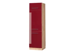 Kühlschränke<Vicco Kühlumbauschrank Fame-Line Bordeaux Hochglanz/Goldkraft Eiche 60 cm