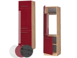 Kühlschränke<Vicco Kühlumbauschrank Fame-Line Bordeaux Hochglanz/Goldkraft Eiche 60 cm