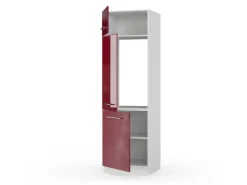 Vicco Kühlumbauschrank Fame-Line Hochschrank für die Küche Bordeaux Hochglanz/Weiß 60 cm< Kühlschränke|Küchenschränke