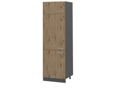 New Vicco Kühlumbauschrank R-Line Hochschrank für die Küche Artisan-Eiche/Anthrazit 60 cm Artisan Eiche