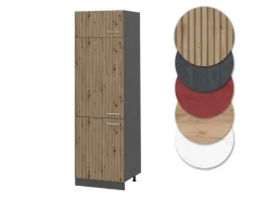New Vicco Kühlumbauschrank R-Line Hochschrank für die Küche Artisan-Eiche/Anthrazit 60 cm Artisan Eiche