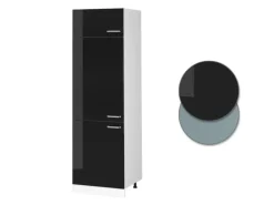 Kühlschränke|Küchenschränke<Vicco Kühlumbauschrank R-Line Hochschrank für die Küche Schwarz Hochglanz/Weiß 60 cm