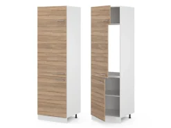 Kühlschränke|Küchenschränke<Vicco Kühlumbauschrank R-Line Hochschrank für die Küche Sonoma/Weiß 60 cm