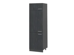 Vicco Kühlumbauschrank R-Line Hochschrank für die Küche Schwarz Beton/Anthrazit 60 cm< Kühlschränke|Küchenschränke